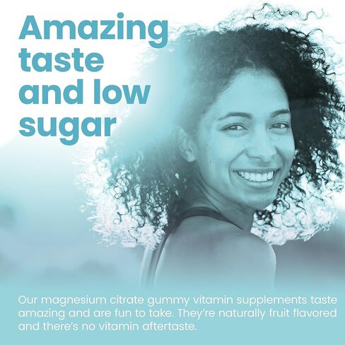 Vitafive Low Sugar Calm Magnesium Gummies, 125mg of Magnesium Citrate, Natural Mixed Berry Flavor, Vegan, Gluten Free (50 Ct) in Saudi Arabia