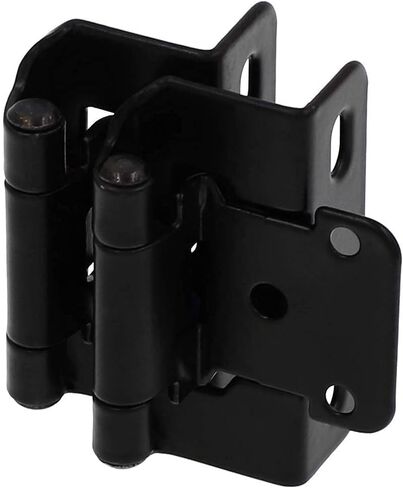 Decobasics 1/2" Overlay Semi Partial Wrap Around Kitchen Cabinet Hinges (25 Pair -50 Pack) - Self Closing Matte Black Cabinet Hinges for Kitchen Cabinets w/Cupboard Silicon Bumpers & Upgraded Screws in Saudi Arabia