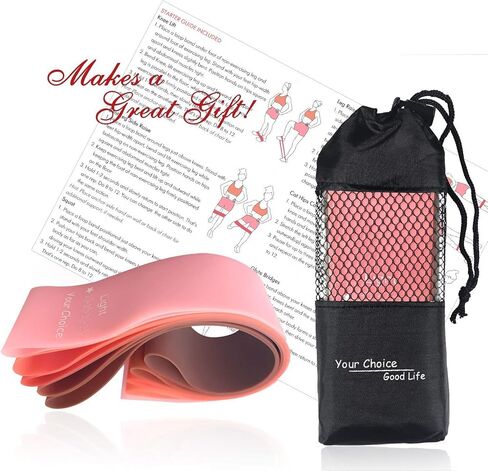 Your Choice Premium Resistance Loop Bands Exercise Work Out Fitness Bands for Legs and Glutes, Physicaly, Stretch with Carry Bag and Instructions Guide, 12 x 2 Inch Set of 4 in Kuwait