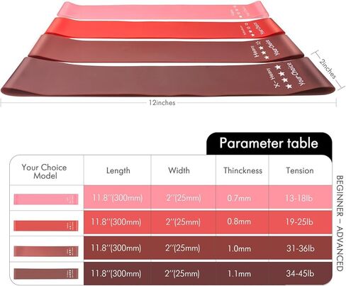 Your Choice Premium Resistance Loop Bands Exercise Work Out Fitness Bands for Legs and Glutes, Physicaly, Stretch with Carry Bag and Instructions Guide, 12 x 2 Inch Set of 4 in Kuwait