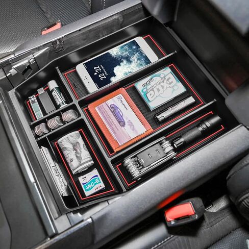 Center Console Organizer Tray Compatible 2021 2022 2023 2024 Ford F150 Accessories, Console Organizer Armrest Tray Insert Container Secondary Storage Box (Full Console w/Bucket Seats ONLY) in Saudi Arabia