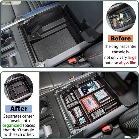 Center Console Organizer Tray Compatible 2021 2022 2023 2024 Ford F150 Accessories, Console Organizer Armrest Tray Insert Container Secondary Storage Box (Full Console w/Bucket Seats ONLY) in Saudi Arabia