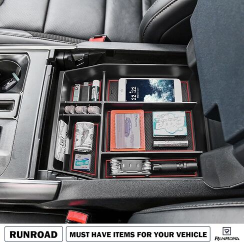Center Console Organizer Tray Compatible 2021 2022 2023 2024 Ford F150 Accessories, Console Organizer Armrest Tray Insert Container Secondary Storage Box (Full Console w/Bucket Seats ONLY) in Saudi Arabia