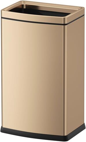 25L/6GALSquare Kitchen Trash can,Large Metal Garbage can,Champagne Gold Trash can,Gold Trash can for Bathroom,Tall Stainless Steel dusbin for Commercial,Detached House in Saudi Arabia