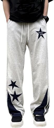 Jupkem Y2k Sweatpants الرجال ستار الهيب هوب السراويل الفضفاضة Sweatpants واسعة الساق مستقيم السراويل الترنك الجمالية الجرافيك الشارع الشهير in Kuwait