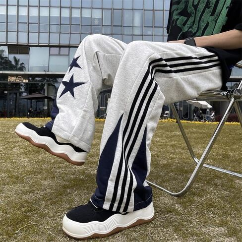 Jupkem Y2k Sweatpants الرجال ستار الهيب هوب السراويل الفضفاضة Sweatpants واسعة الساق مستقيم السراويل الترنك الجمالية الجرافيك الشارع الشهير in Kuwait