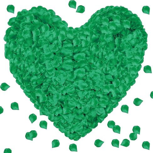1200 PCS Artificial Fake Rose Petals for Valentine's Day,Romantic Night,Wedding,Engagement,Proposal Anniversary Flower Decorations, Artificial Flower Petals（Green Rose Petals） in Saudi Arabia