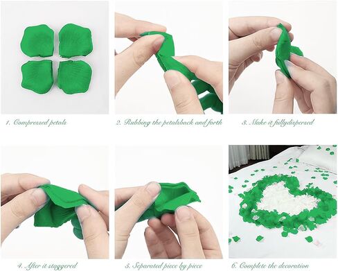 1200 PCS Artificial Fake Rose Petals for Valentine's Day,Romantic Night,Wedding,Engagement,Proposal Anniversary Flower Decorations, Artificial Flower Petals（Green Rose Petals） in Saudi Arabia