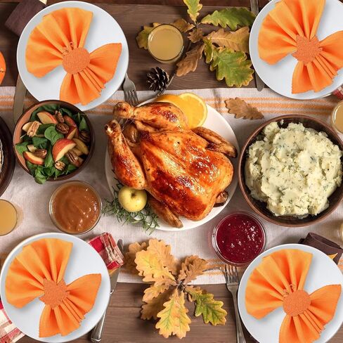Thanksgiving Napkin Rings Set of 12, Fall Napkin Rings Thanksgiving Pumpkin Napkin Rings Holders Autumn Fall Maple Leaf Napkin Rings for Thanksgiving Fall Party Dinning Table Decorations in Saudi Arabia