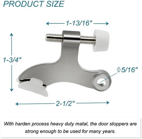 48 Pack Hinge Pin Brushed Nickel Door Stopper, Adjustable Heavy Duty Hinge Pin Door Stop with Rubber Bumper Tips in Kuwait