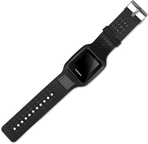 kwmobile Strap Compatible with TomTom Runner 1 / Multi-Sport Strap - Replacement Silicone Watch Band - Black in Saudi Arabia