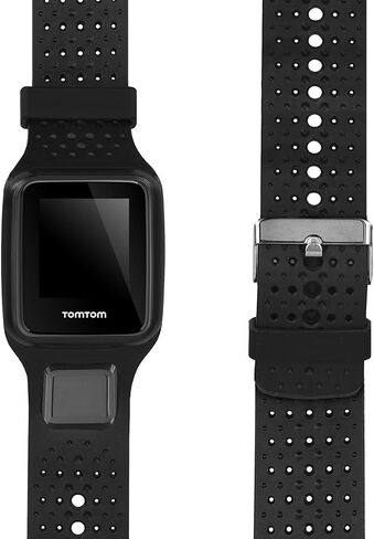 kwmobile Strap Compatible with TomTom Runner 1 / Multi-Sport Strap - Replacement Silicone Watch Band - Black in Saudi Arabia