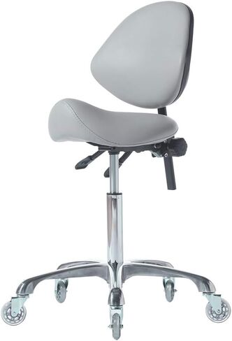 Hydraulic Saddle Rolling Adjustable, Heavy-Duty (450 lbs) Stool Chair for Beauty Salon Massage Dental Clinic Home Office Use(Grey) in Saudi Arabia