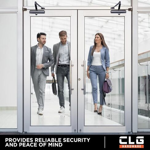 CLG HARDWARE Medium/Heavy Duty Commercial Door Closer DC7016 - Surface Mounted, Grade 1- ADA & UL 3 Hour Fire Rated, Adjustable Size 1-6 for Entrances & Aluminum Storefronts - US26D Aluminum in Kuwait