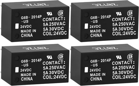 2Pcs PCB Power Relay, G6B-2114P-US, Coil Voltage DC 12V, Contact 5A 250VAC, 1A1B 6Pins, General Purpose Relay (2) in Kuwait