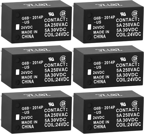 2Pcs PCB Power Relay, G6B-2114P-US, Coil Voltage DC 12V, Contact 5A 250VAC, 1A1B 6Pins, General Purpose Relay (2) in Kuwait