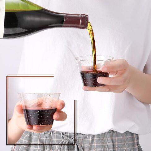 JOLLY CHEF 100 Pack 10 oz Gold Plastic Cups, Clear Plastic Cups Tumblers, Elegant Gold Rimmed Plastic Cups, Disposable Cups with Gold Rim Perfect for Weddings, Thanksgiving Day, Christmas in Saudi Arabia