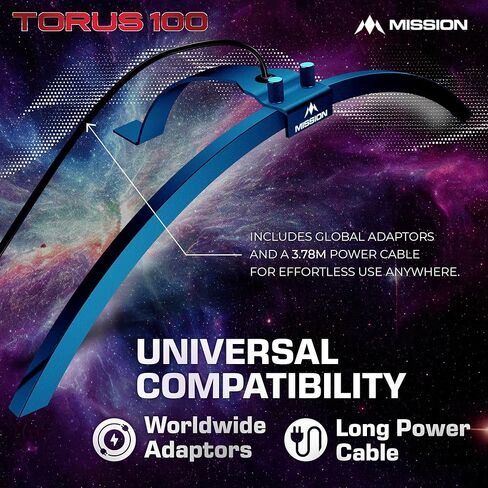 مهمة السهام TOR100 تورس 100 | نظام إضاءة السفر المحمول القابل للطي LED من Dartboard، باللون الأسود الرملي in Kuwait