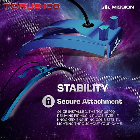 مهمة السهام TOR100 تورس 100 | نظام إضاءة السفر المحمول القابل للطي LED من Dartboard، باللون الأسود الرملي in Kuwait