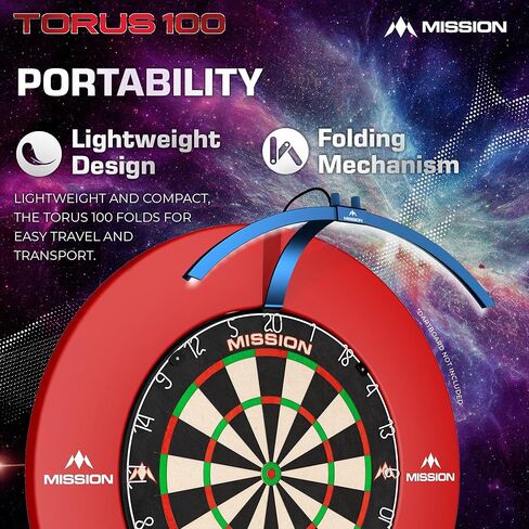 مهمة السهام TOR100 تورس 100 | نظام إضاءة السفر المحمول القابل للطي LED من Dartboard، باللون الأسود الرملي in Kuwait