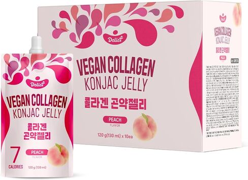 Vegan Collagen Konjac Jelly Peach (V) 120g x 10packs in 1box in Saudi Arabia