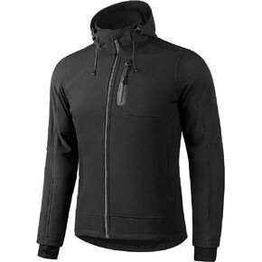 KUTOOK Men's Fleece Jacket Hiking Running Jackets Softshell Hooded Windbreaker Coat Windproof Water Resistant Outdoor