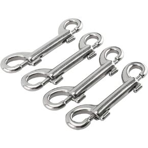 Yaegoo 4 Pack 316 Stainless Steel Double Ended Bolt Snap Hook, 3-1/2 Inch Marine Grade Double End Snaps, Trigger Chain Clips Scuba Diving Clips
