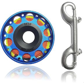 Nitescuba SX30 Scuba Diving Reel 98FT Finger Reel with Dive Double-Ended Bolt Snap Clip Aluminum Scuba Dive Finger Spool Reel for Snorkeling Diving Fishing
