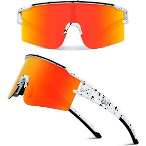 SPOSUNE Polarized Cycling Glasses with 3 Lenses, TR90 Sports Sunglasses for Men Women, Baseball Sunglasses Cycling Sunglasses