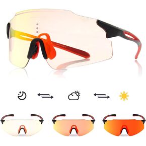 Frameless Photochromic Polarized Sports Sunglasses for Men Women,Driving Fishing Cycling Mountain UV400 Protection