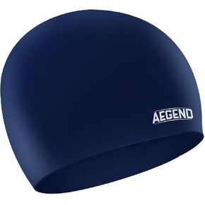 Aegend Unisex Swim Caps Silicone Swimming Cap Adult for Men, Women, Youth, Easy to Put On and Off, 2 Sizes to Choose