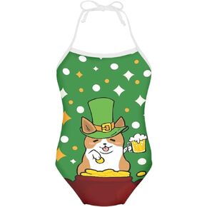 SEANATIVE Toddler Girls One Piece Sport Beach Swimsuit Halter Strap Swimwear for 3-10Y