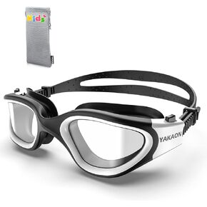 YAKAON Kids Swim Goggles, Comfortable Polarized/Non-Polarized Swimming Goggles for Age 6-14