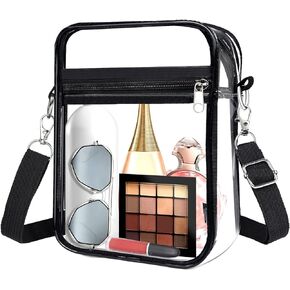 Clear Bag Stadium Approved,Clear Crossbody Purse Bag, with Adjustable Shoulder Strap for Women, With front pocket