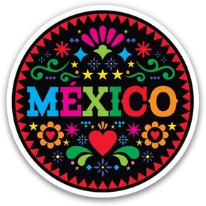 GT Graphics Express Mexico Colorful Design - Vinyl Sticker Waterproof Decal