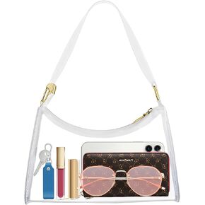 Ginogento Stadium Approved Clear Bags for Women,Clear Purse Stadium Approved,PVC Clear Bag,Clear Concert Bag for Concerts