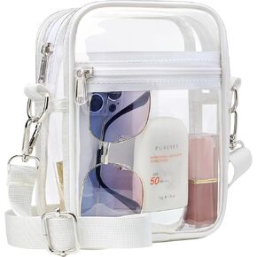 PACKISM Clear Bag Stadium Approved - Clear Purses for Women Stadium Crossbody Messenger Bag for Concerts Sporting Events