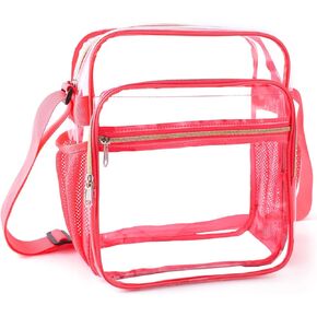 Clear Bag Stadium Approved, Clear Crossbody Messenger Shoulder Bag with Adjustable Strap for Concerts, Sports Events