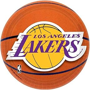 Amscan 543627 Los Angeles Lakers NBA Collection 7" Dessert Plates, 8 pcs