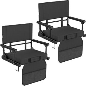 Annzoe Stadium Seats for Bleachers with Back Support, 600 Lbs Rated with Lightweight Soft Comfort Cushion, Stadium Seating for Bleachers with Adjustable Back Support and Shoulder Strap