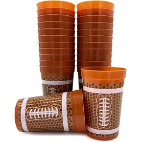موضوع كرة القدم أكواب بلاستيكية بنية | 24 عبوة 12 أونصة. |مثالي لتجمعات أيام الألعاب، والبوابات الخلفية، والأحداث الرياضية، وأعياد الميلاد، وحفلات كرة القدم | أكواب كرة قدم قوية ومتينة وقابلة لإعادة الاستخدام in Kuwait