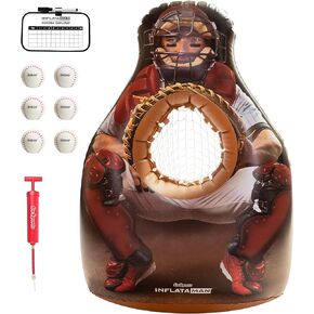 GoSports Inflataman Baseball Toss Challenge - Inflatable Catcher Strike Zone Pitching Game