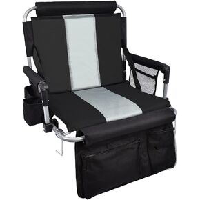AOOXIMI Stadium Seats for Bleachers with Back Support, Bleacher Seats with Backs and Cushion Wide, Stadium Chairs with Cup Holders, Mesh Bags and Hide Hooks, for Basketball and Football Bench Seats