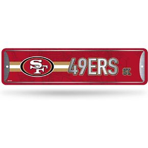Rico Industries NFL Metal Street Sign Metal Street Sign 4" x 15" Home Décor - Bedroom - Office - Man Cave