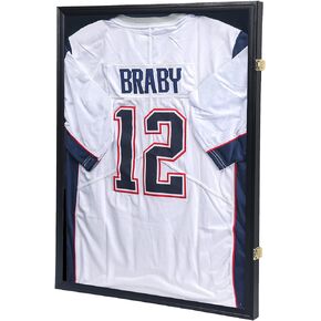 KCRasan Jersey Frame Display Case 2 Pack - Jersey Display Case - Large Lockable Frames Shadow Box with UV Protection for Baseball Basketball Football Soccer Hockey Sport Shirt Military Uniform, 2 Pack