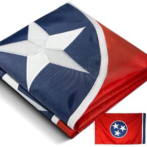 ANLEY Fly Breeze 3x5 Foot Tennessee State Polyester Flag - Vivid Color and Fade Proof - Canvas Header and Double Stitched - Tennessee TN Flags with Brass Grommets 3 X 5 Ft