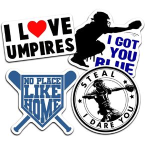 I Love Umpires Sticker, I Got You Blue Sticker, Baseball Catcher Stickers 4 Pcs 2"