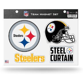 Rico Industries NFL Pittsburgh Steelers Steel Curtain Team Magnet Set 8.5" x 11" - Home Décor - Regrigerator, Office, Kitchen