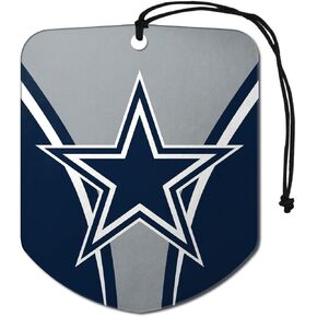 FANMATS 61568 NFL Dallas Cowboys معطر هواء معلق للسيارة، عبوتين، رائحة ثلج سوداء، مزيل للرائحة، تصميم درع مع شعار الفريق in Saudi Arabia