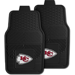 FANMATS 8899 Kansas City Chiefs مجموعة سجادات سيارة من الفينيل شديدة التحمل مكونة من قطعتين، سجادات أرضية الصف الأمامي، حماية من جميع الأحوال الجوية، ملاءمة عالمية، تصميم خزان عميق in Kuwait